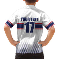 Norway Ice Hockey Custom Family Matching Short Sleeve Bodycon Dress and Hawaiian Shirt Norge Polar Bears White Style