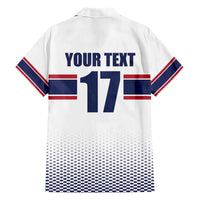 Norway Ice Hockey Custom Family Matching Short Sleeve Bodycon Dress and Hawaiian Shirt Norge Polar Bears White Style