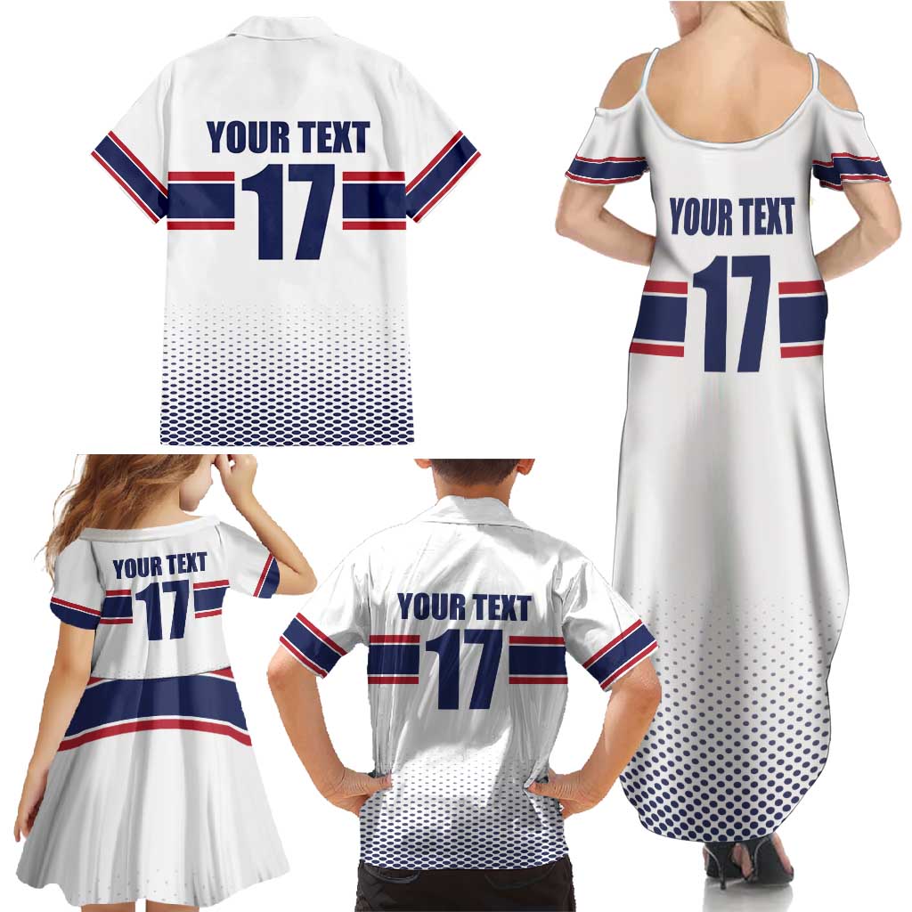 Norway Ice Hockey Custom Family Matching Summer Maxi Dress and Hawaiian Shirt Norge Polar Bears White Style