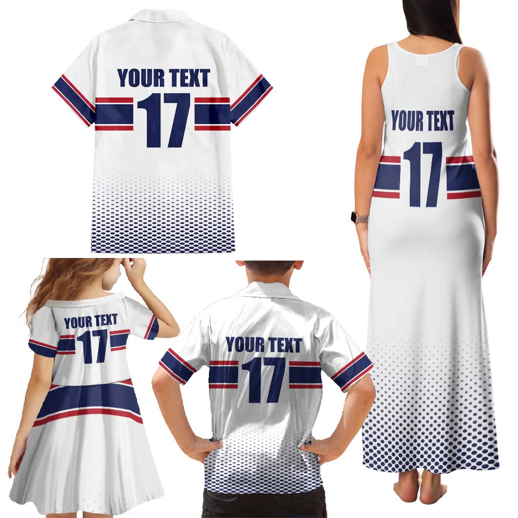 Norway Ice Hockey Custom Family Matching Tank Maxi Dress and Hawaiian Shirt Norge Polar Bears White Style