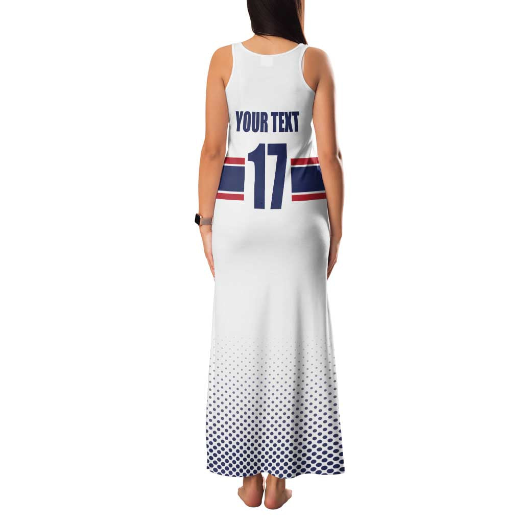 Norway Ice Hockey Custom Family Matching Tank Maxi Dress and Hawaiian Shirt Norge Polar Bears White Style