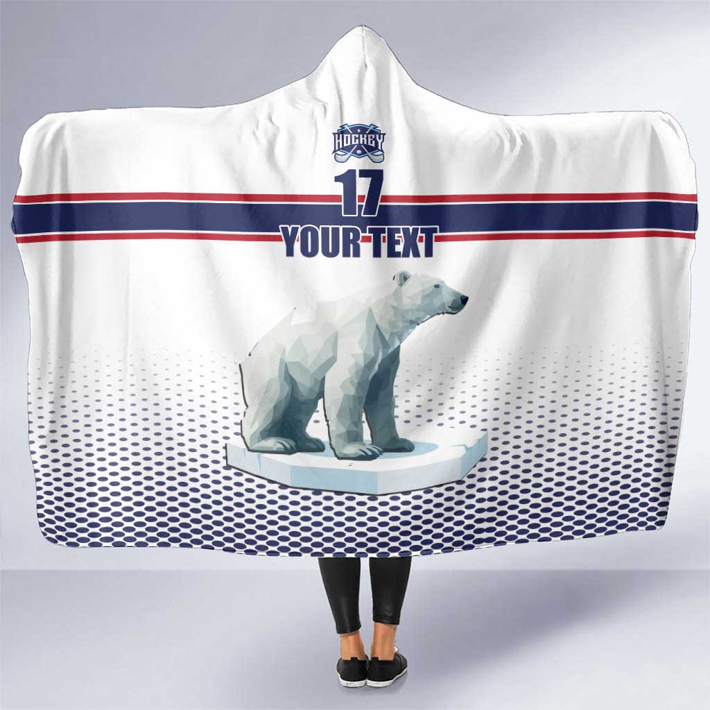 Norway Ice Hockey Custom Hooded Blanket Norge Polar Bears White Style