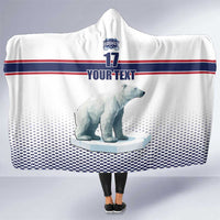 Norway Ice Hockey Custom Hooded Blanket Norge Polar Bears White Style