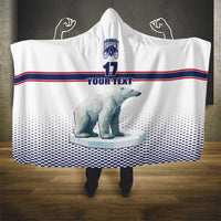 Norway Ice Hockey Custom Hooded Blanket Norge Polar Bears White Style