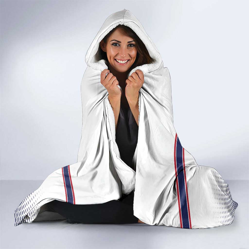 Norway Ice Hockey Custom Hooded Blanket Norge Polar Bears White Style