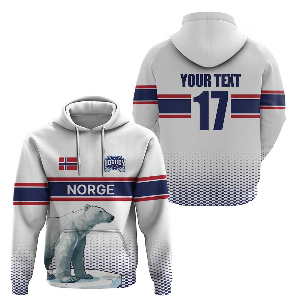 Norway Ice Hockey Custom Hoodie Norge Polar Bears White Style