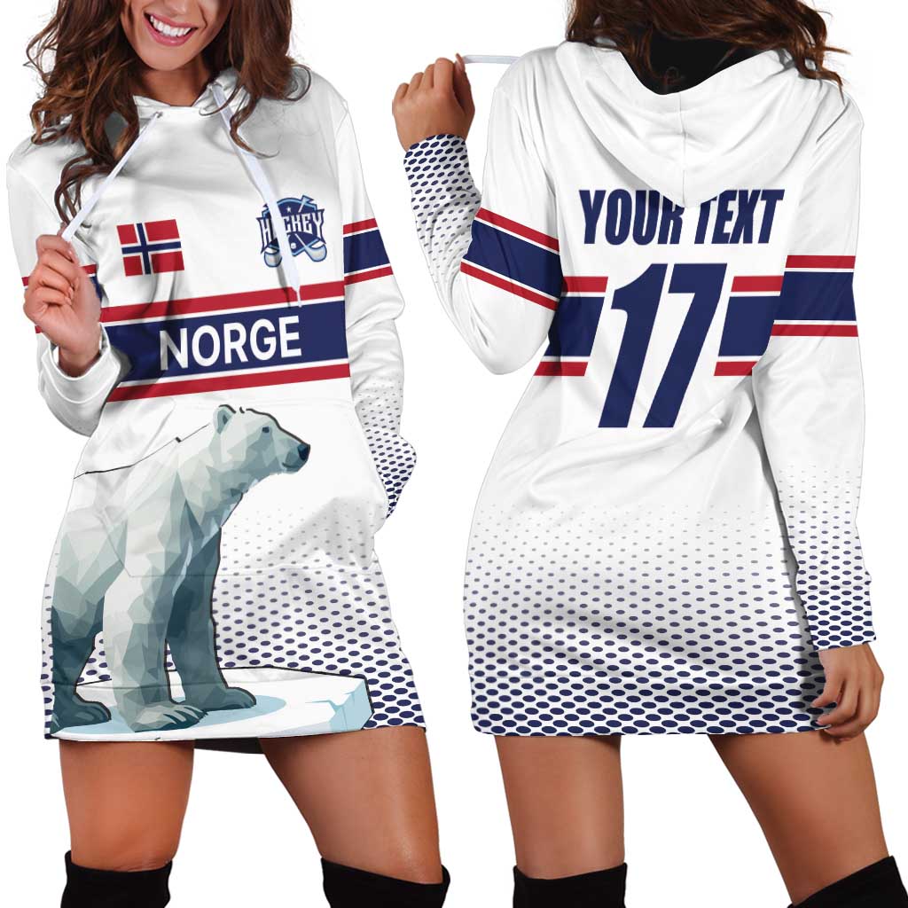 Norway Ice Hockey Custom Hoodie Dress Norge Polar Bears White Style