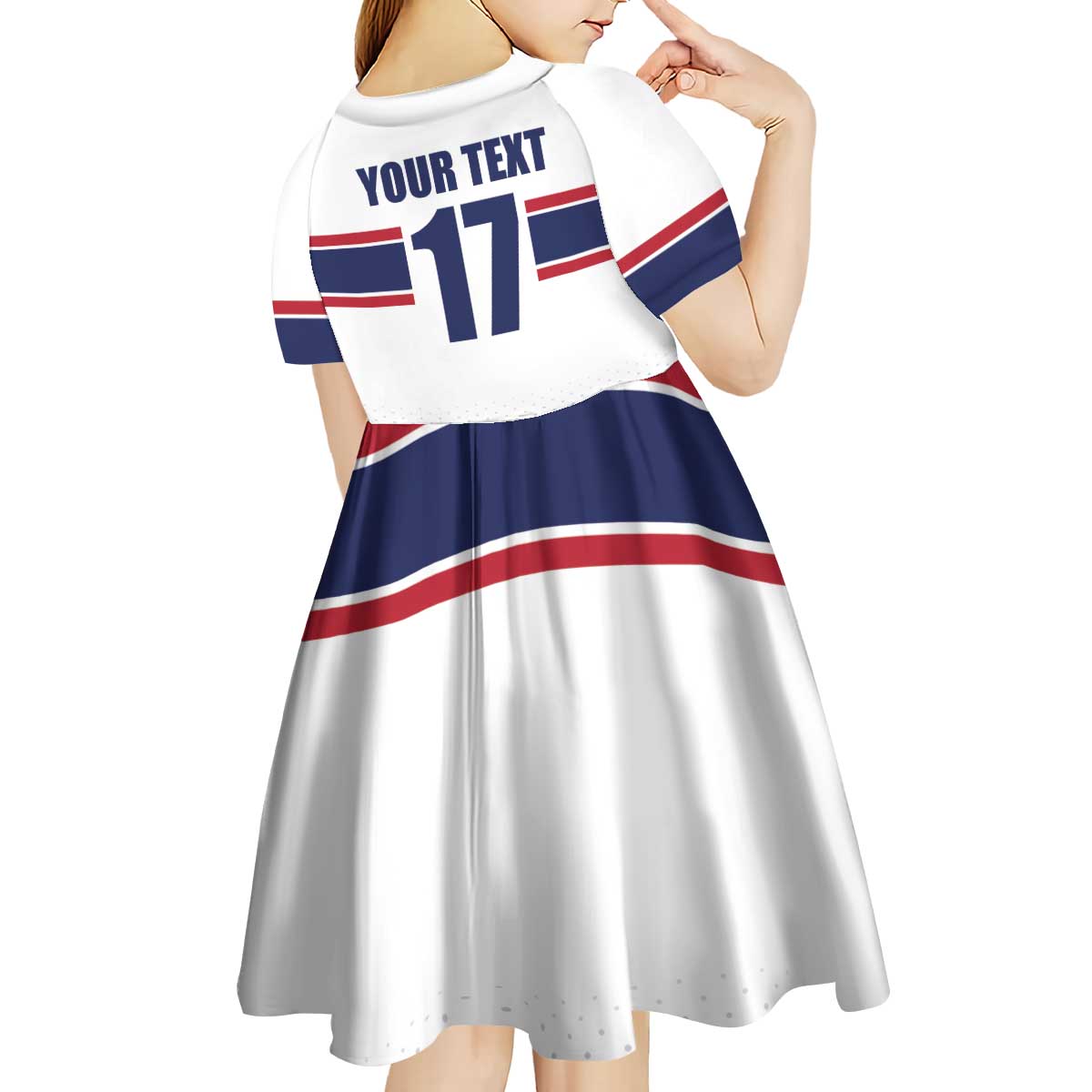 Norway Ice Hockey Custom Kid Short Sleeve Dress Norge Polar Bears White Style