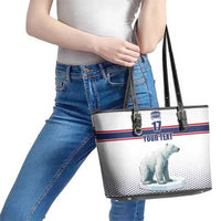 Norway Ice Hockey Custom Leather Tote Bag Norge Polar Bears White Style