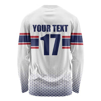 Norway Ice Hockey Custom Long Sleeve Shirt Norge Polar Bears White Style