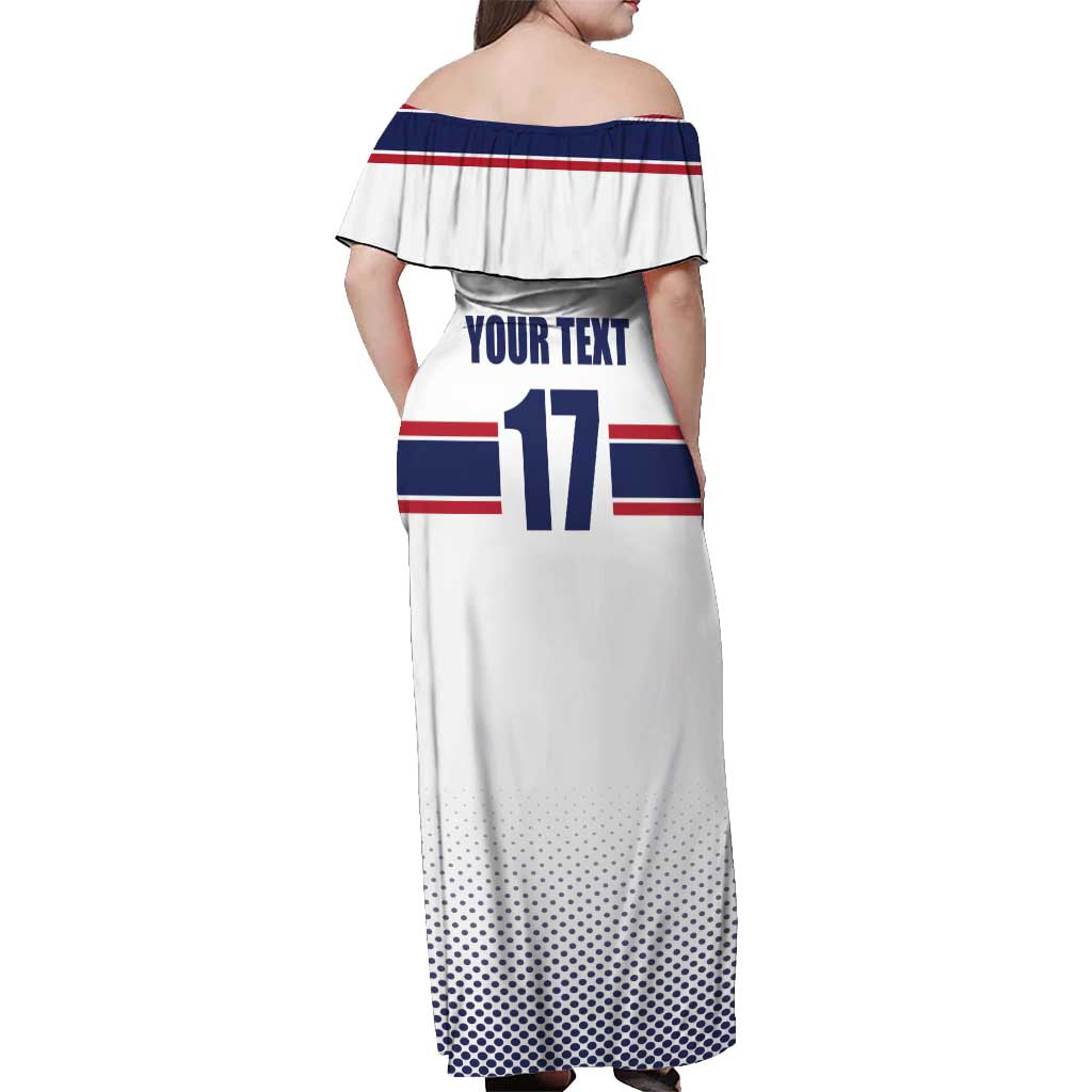 Norway Ice Hockey Custom Off Shoulder Maxi Dress Norge Polar Bears White Style