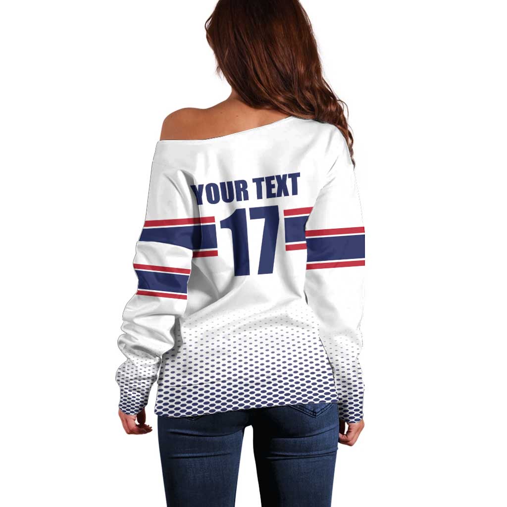 Norway Ice Hockey Custom Off Shoulder Sweater Norge Polar Bears White Style