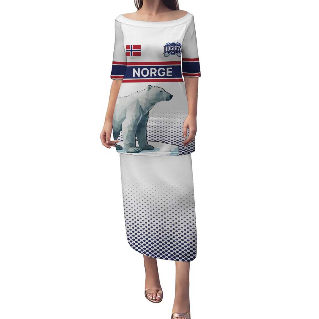 Norway Ice Hockey Custom Puletasi Norge Polar Bears White Style