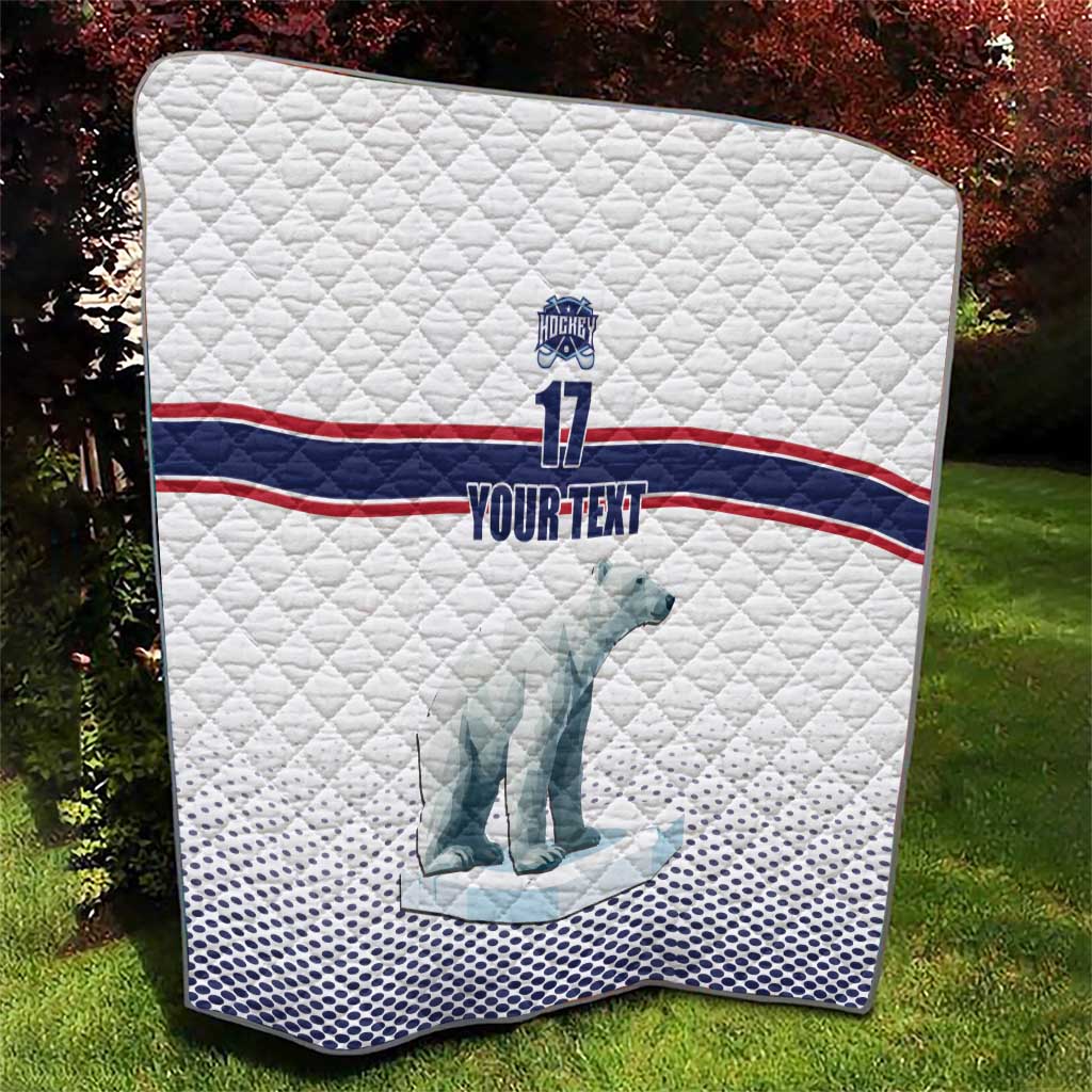 Norway Ice Hockey Custom Quilt Norge Polar Bears White Style