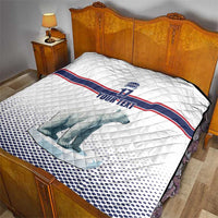 Norway Ice Hockey Custom Quilt Norge Polar Bears White Style