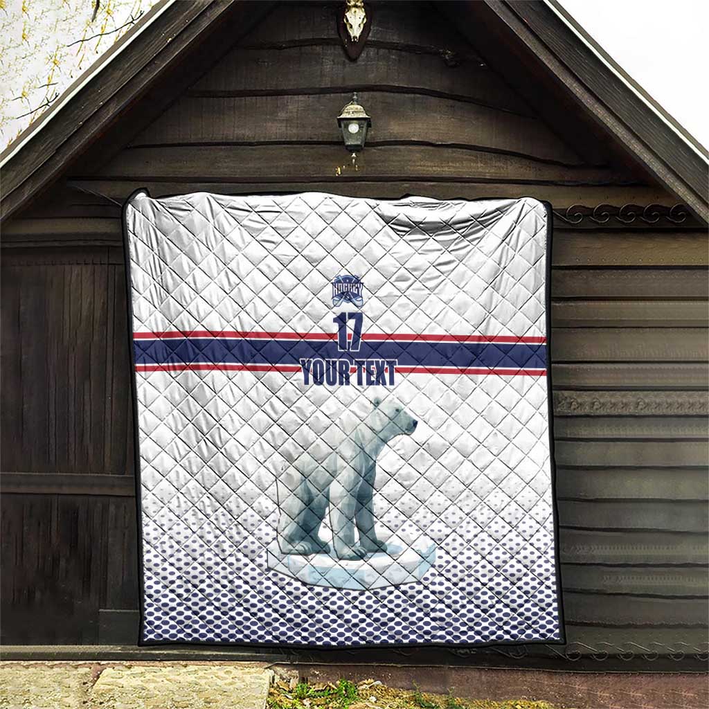 Norway Ice Hockey Custom Quilt Norge Polar Bears White Style