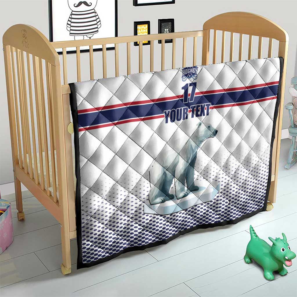 Norway Ice Hockey Custom Quilt Norge Polar Bears White Style