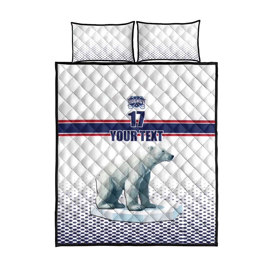 Norway Ice Hockey Custom Quilt Bed Set Norge Polar Bears White Style