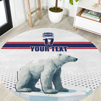 Norway Ice Hockey Custom Round Carpet Norge Polar Bears White Style