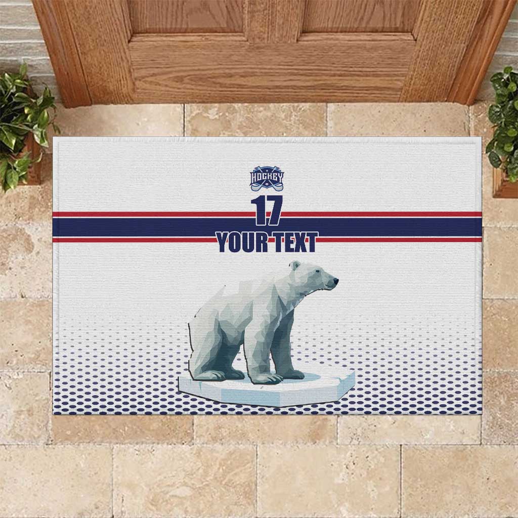 Norway Ice Hockey Custom Rubber Doormat Norge Polar Bears White Style