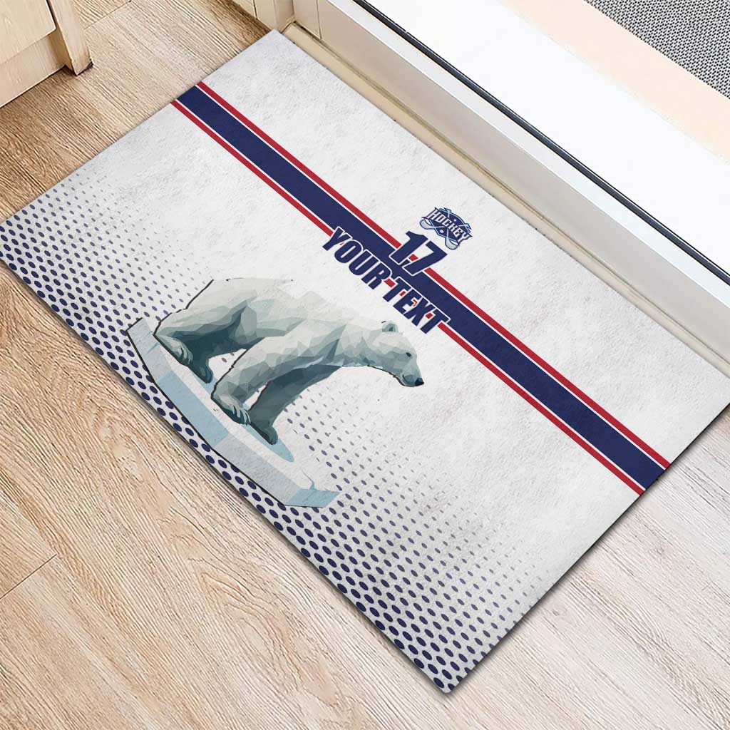 Norway Ice Hockey Custom Rubber Doormat Norge Polar Bears White Style