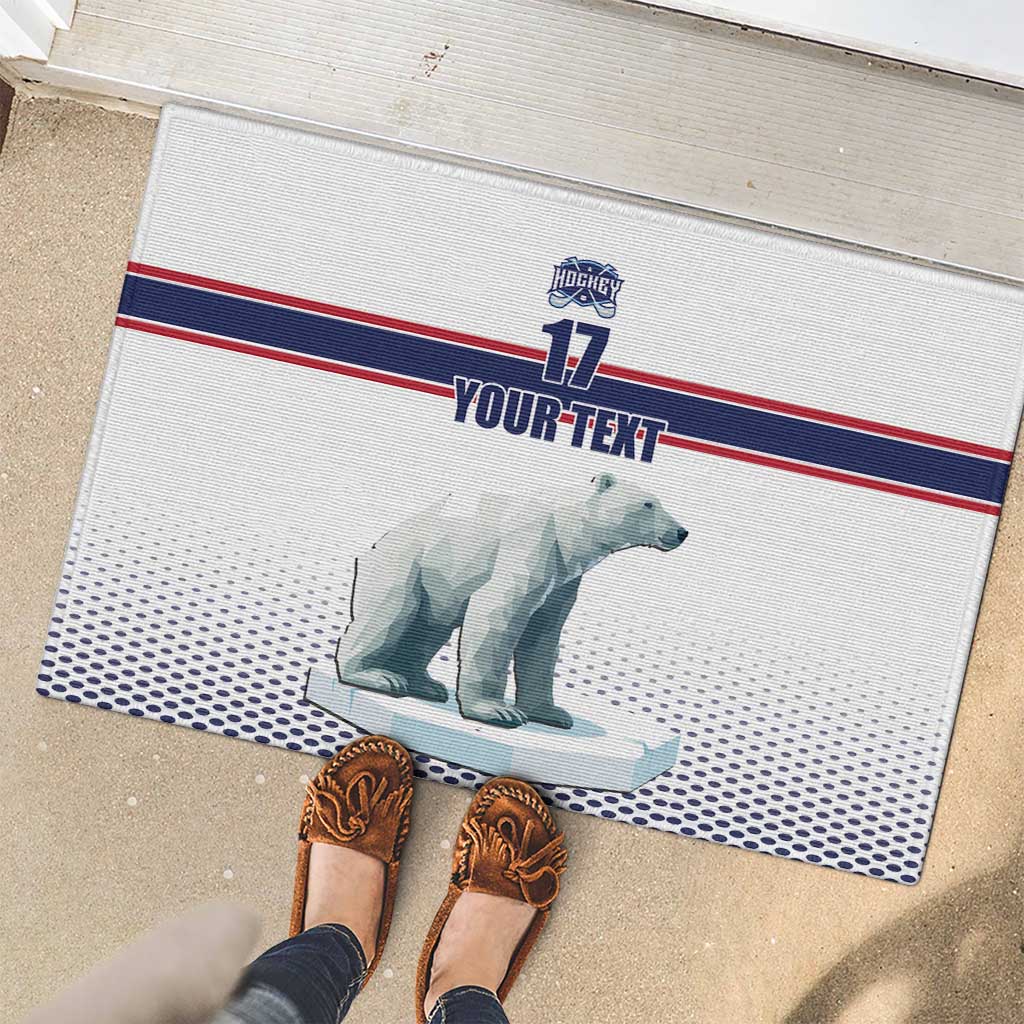 Norway Ice Hockey Custom Rubber Doormat Norge Polar Bears White Style