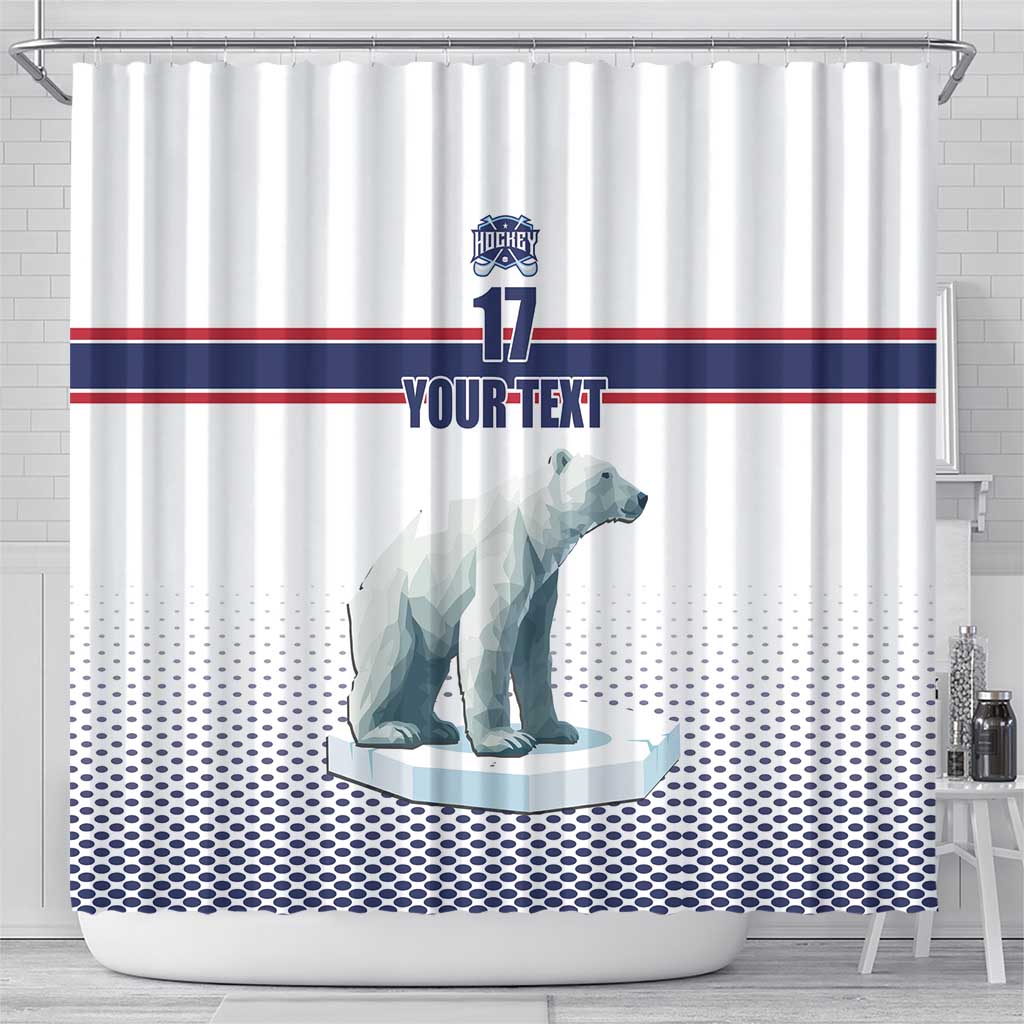 Norway Ice Hockey Custom Shower Curtain Norge Polar Bears White Style