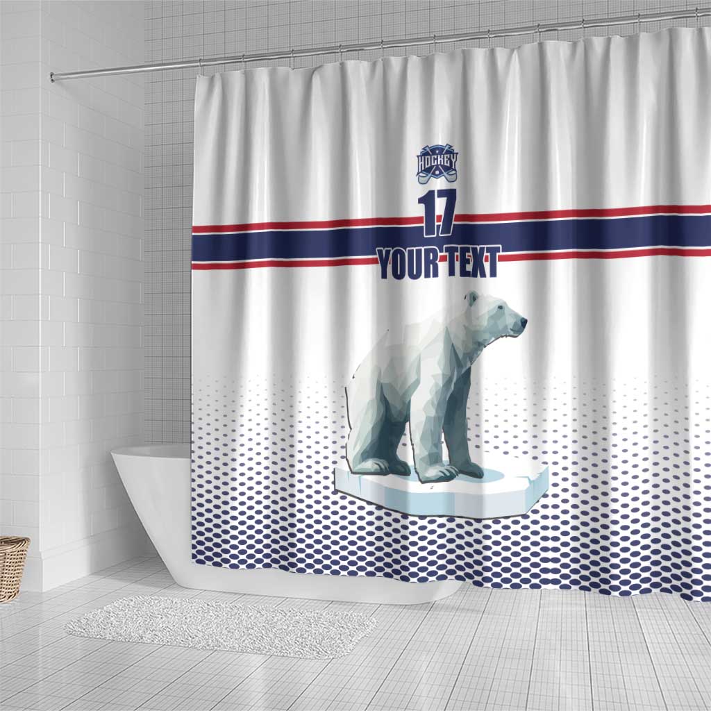 Norway Ice Hockey Custom Shower Curtain Norge Polar Bears White Style