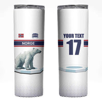 Norway Ice Hockey Custom Skinny Tumbler Norge Polar Bears White Style
