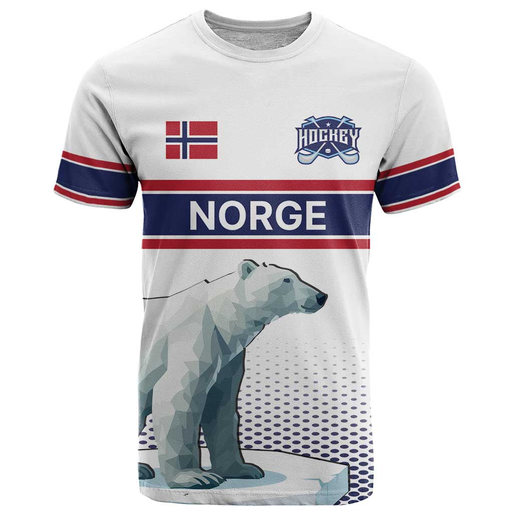 Norway Ice Hockey Custom T Shirt Norge Polar Bears White Style