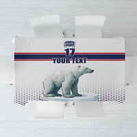 Norway Ice Hockey Custom Tablecloth Norge Polar Bears White Style