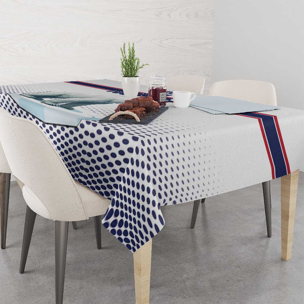 Norway Ice Hockey Custom Tablecloth Norge Polar Bears White Style