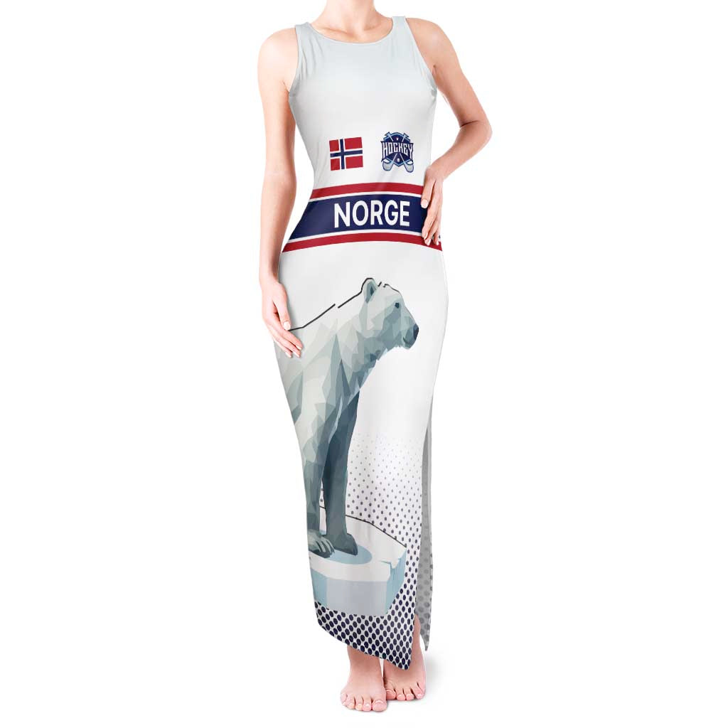 Norway Ice Hockey Custom Tank Maxi Dress Norge Polar Bears White Style