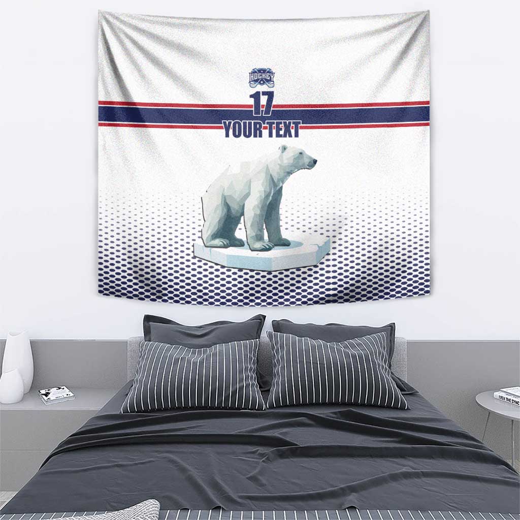 Norway Ice Hockey Custom Tapestry Norge Polar Bears White Style