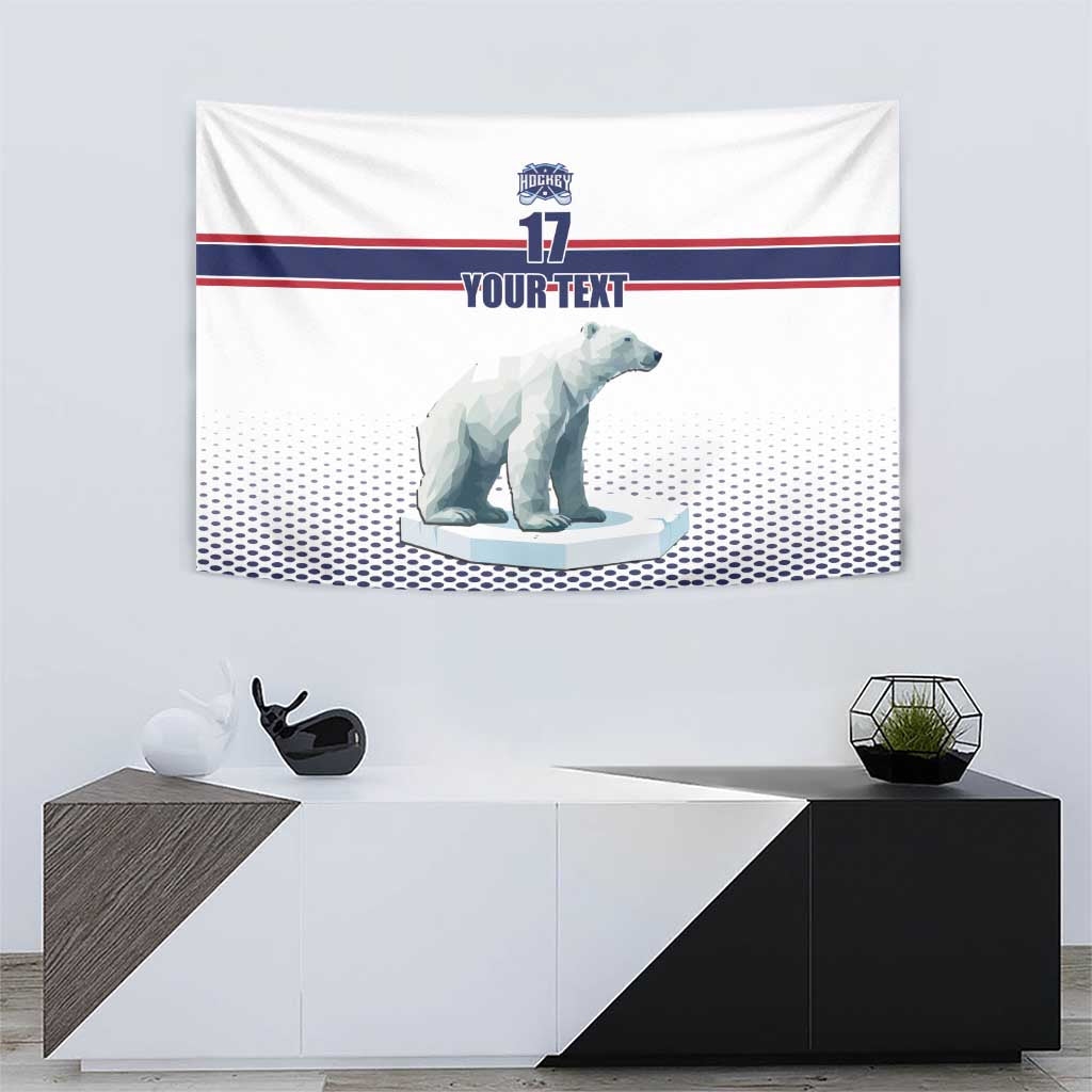 Norway Ice Hockey Custom Tapestry Norge Polar Bears White Style