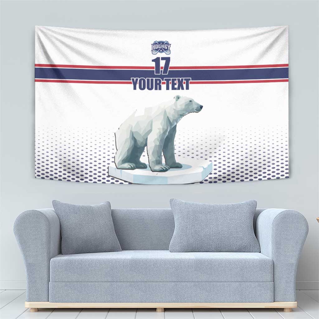 Norway Ice Hockey Custom Tapestry Norge Polar Bears White Style