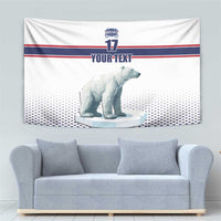 Norway Ice Hockey Custom Tapestry Norge Polar Bears White Style