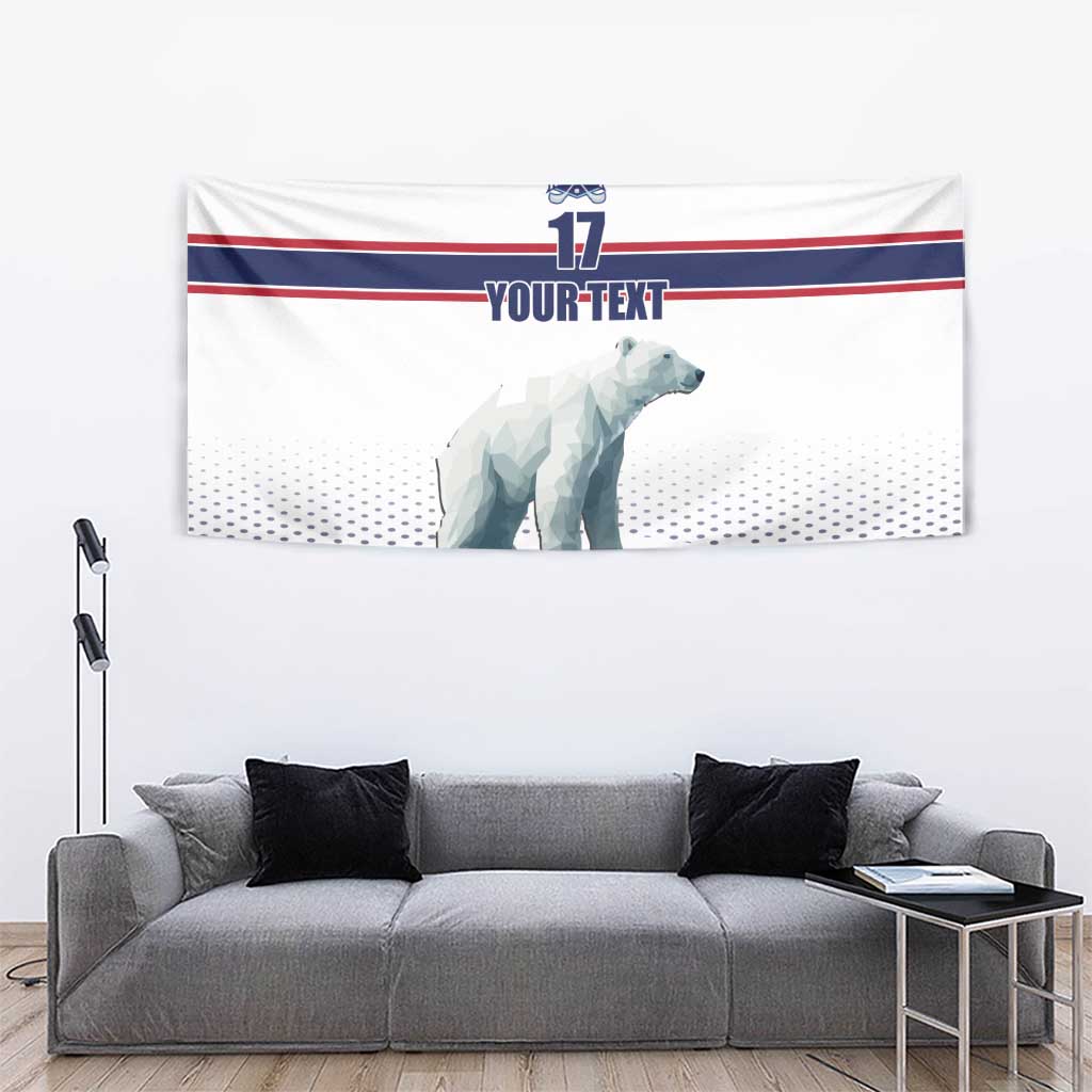 Norway Ice Hockey Custom Tapestry Norge Polar Bears White Style