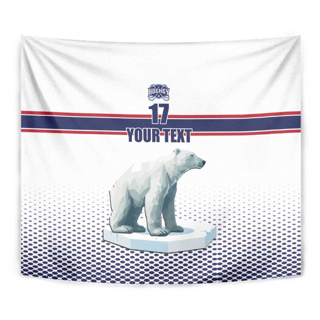 Norway Ice Hockey Custom Tapestry Norge Polar Bears White Style