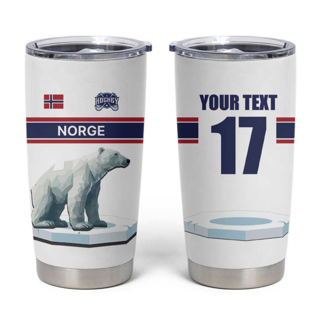 Norway Ice Hockey Custom Tumbler Cup Norge Polar Bears White Style