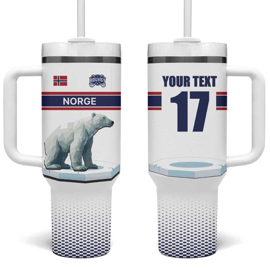 Norway Ice Hockey Custom Tumbler With Handle Norge Polar Bears White Style