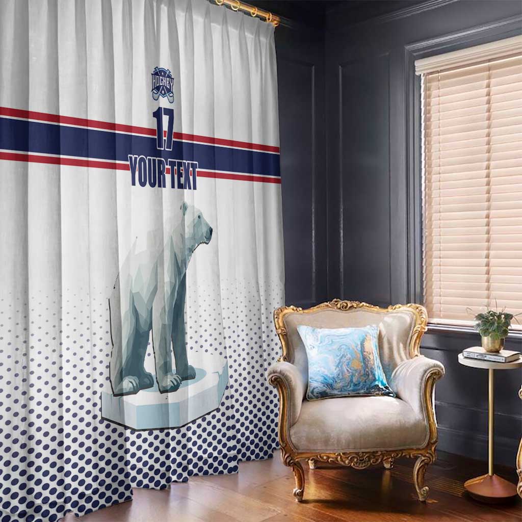 Norway Ice Hockey Custom Window Curtain Norge Polar Bears White Style