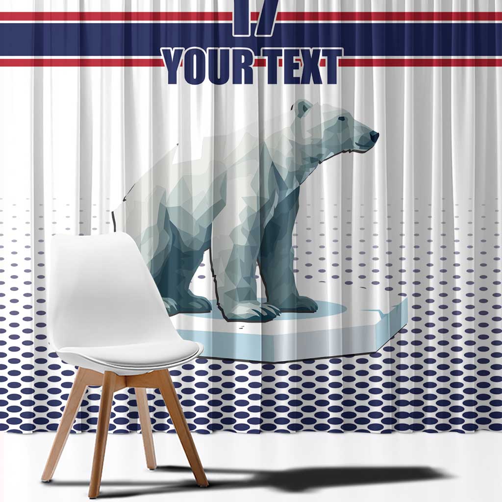 Norway Ice Hockey Custom Window Curtain Norge Polar Bears White Style