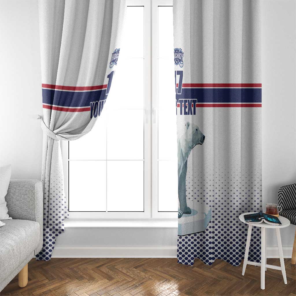 Norway Ice Hockey Custom Window Curtain Norge Polar Bears White Style
