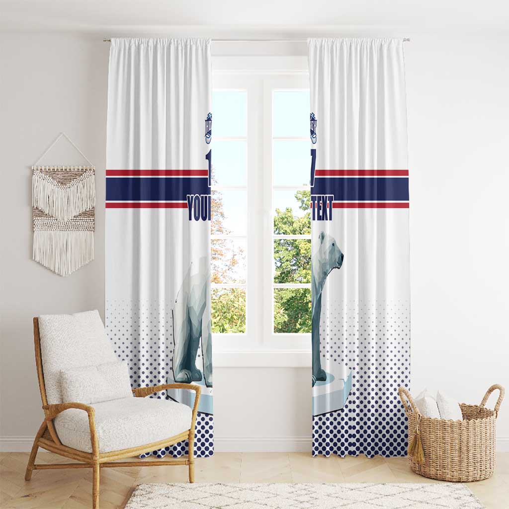 Norway Ice Hockey Custom Window Curtain Norge Polar Bears White Style