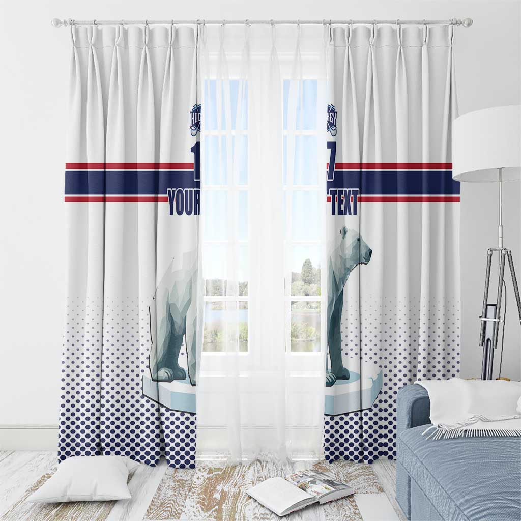 Norway Ice Hockey Custom Window Curtain Norge Polar Bears White Style