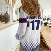 Norway Ice Hockey Custom Women Casual Shirt Norge Polar Bears White Style