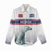Norway Ice Hockey Custom Women Casual Shirt Norge Polar Bears White Style