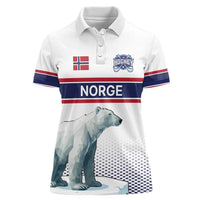 Norway Ice Hockey Custom Women Polo Shirt Norge Polar Bears White Style