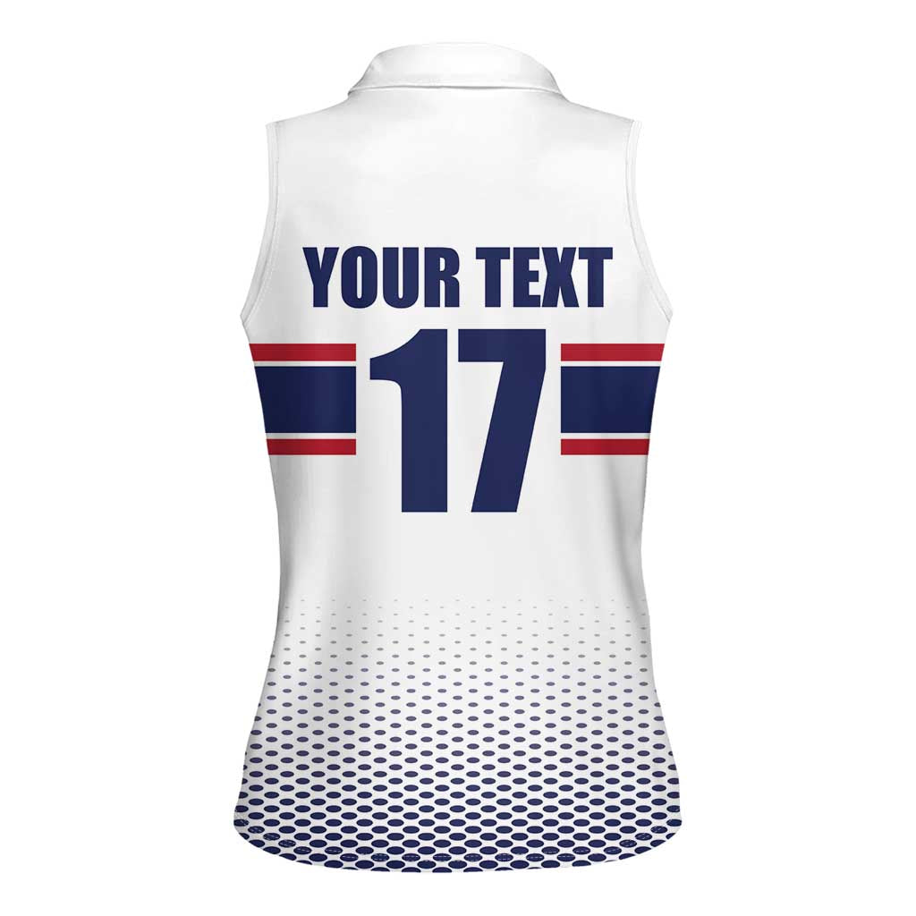 Norway Ice Hockey Custom Women Sleeveless Polo Shirt Norge Polar Bears White Style